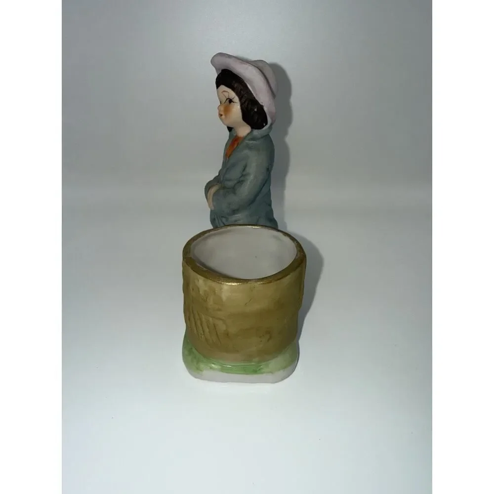 Vintage Porcelain Figurine Candle Holder Little Luvkins Jasco Hobo Girl